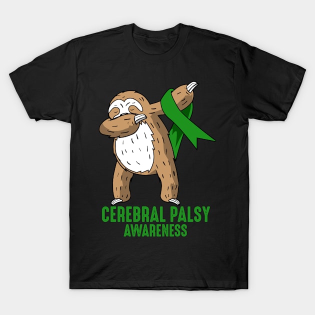 Cerebral Palsy Awareness Dabbing Sloth Love Gift T-Shirt by 2blackcherries